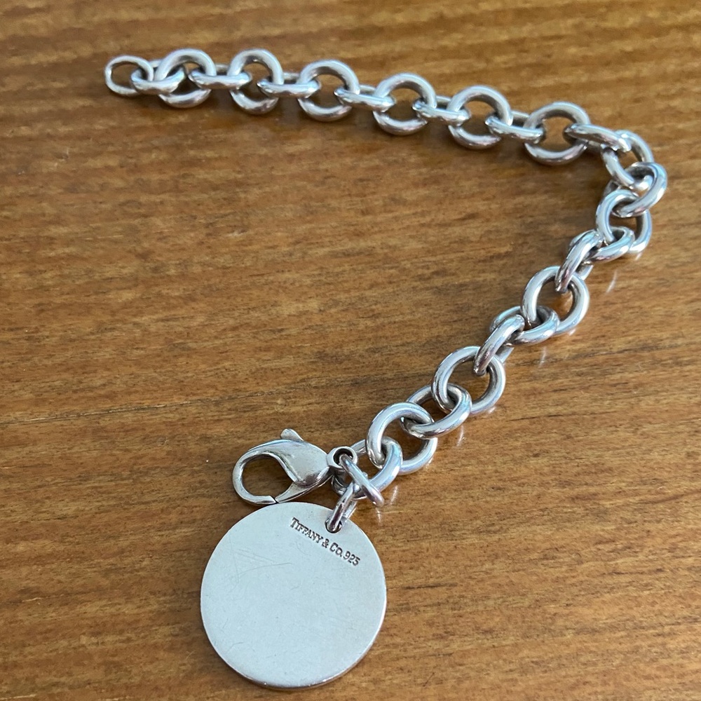 Tiffany round Tag Charm Bracelet in SS